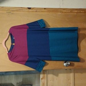 Newbury Kustom Colorblock Color Block Dress Size M/8 Purple Blue Teal Green